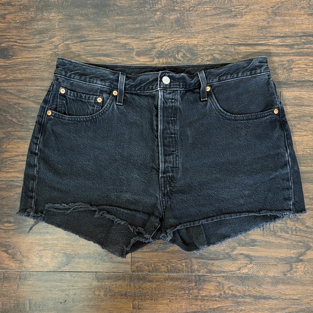 Levi's 501 Black High-Rise Denim Cutoff Shorts